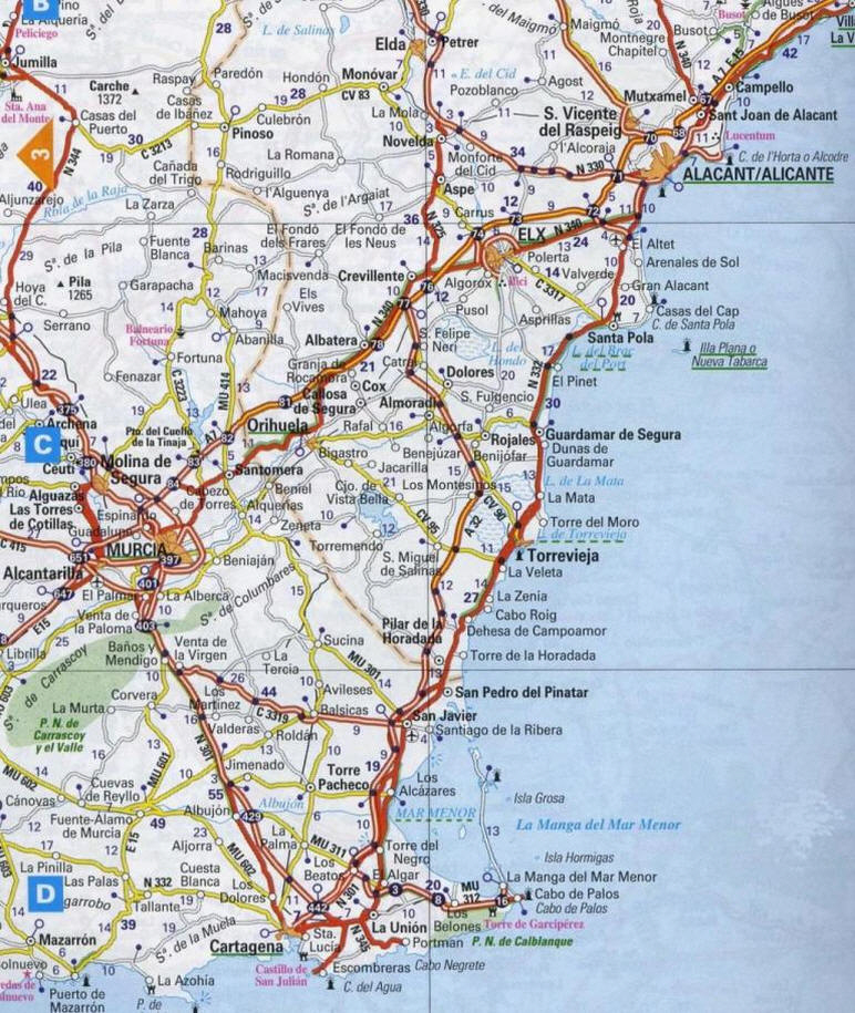 Maps for Guardamar and the Costa Blanca